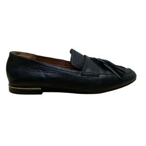 Franco Sarto Women’s Black Leather Slip-On Brixley Tassel Loafers Size 8.5M